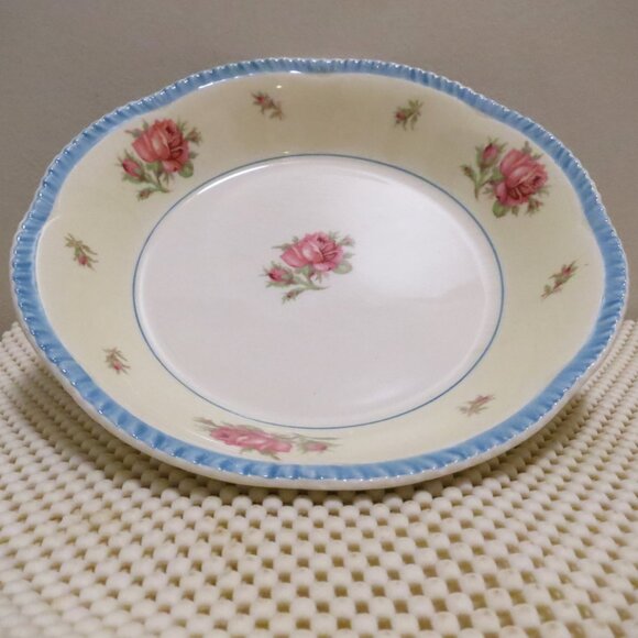 Wood's Ivory Ware X4 Cereal Soup Bowl Pink Rose 7.5" Earthenware England - Picture 4 of 7